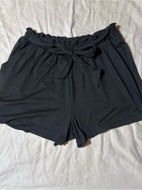 Women’s Black Drawstring Waist Shorts